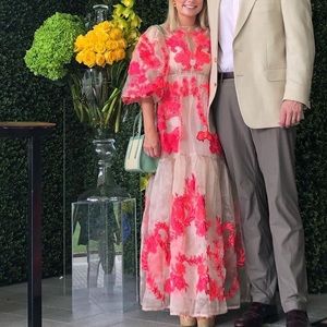 ASOS Embroidered Organza Midi Dress